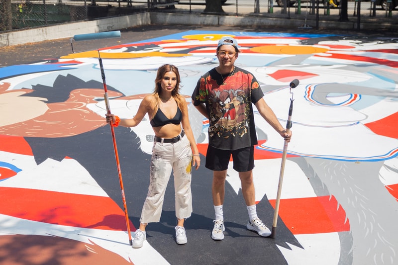 映画『スペース・ジャム』のキャラクターが一面に描かれたバスケットコートが誕生 evan rossell warner bros tune squad basketball court mural artwork street art 
