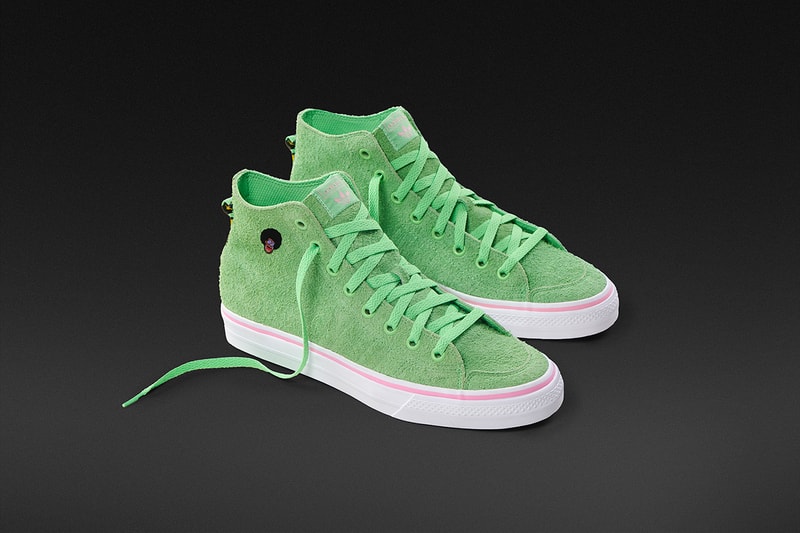 Na-Kel Smith x adidas Skateboarding Nizza RFS High Top Low "NAK" Treatment Skate Shoes Sneakers Footwear Release Information Campaign Imagery Green Black Red White Premium Suede Upper Reinforced Toecap Trefoil logo 