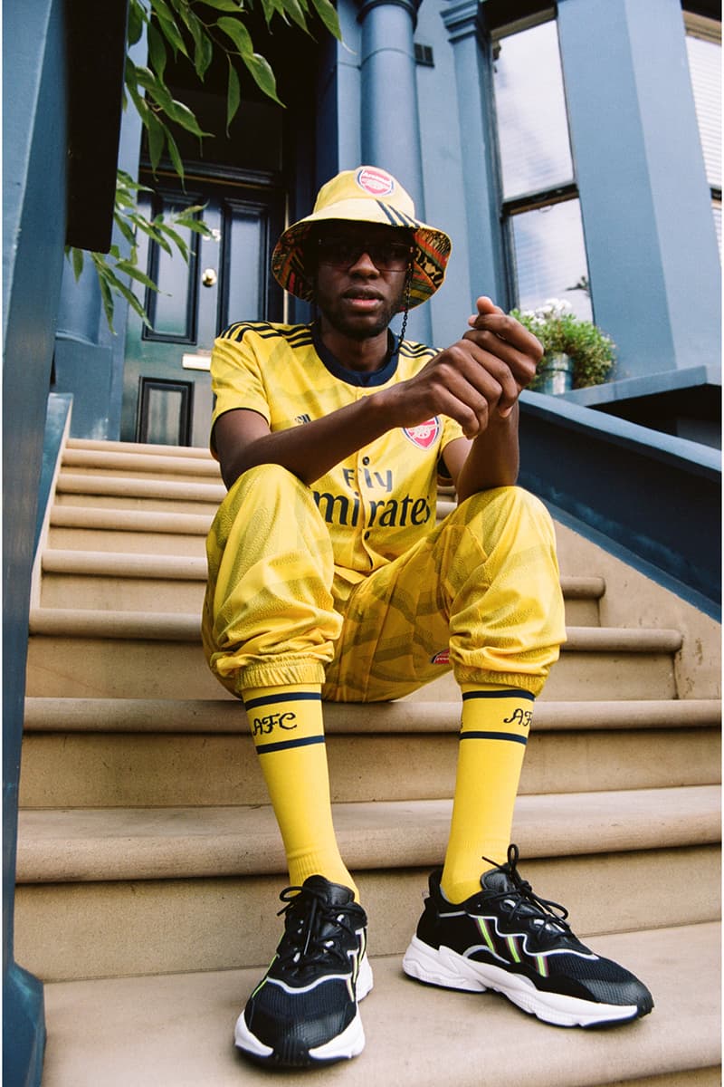 アーセナルFC × アート オブ フットボール x アディダス arsenal adidas bruised banana away jersey shirt kit 1990s 90s ian wright notting hill carnival yellow soccer football first look art of football