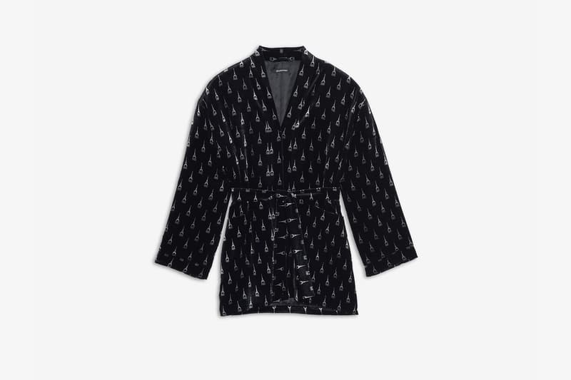 balenciaga バレンシアガ fall 秋冬 コレクション 恋人 パリ ライフスタイル パリジェンヌ winter 2019 collection プレオーダー release drop preorder pyjama jacket pajama pants black silk velvet cosy bb slippers eiffel tower shape gold ring paris arch ring antique silver