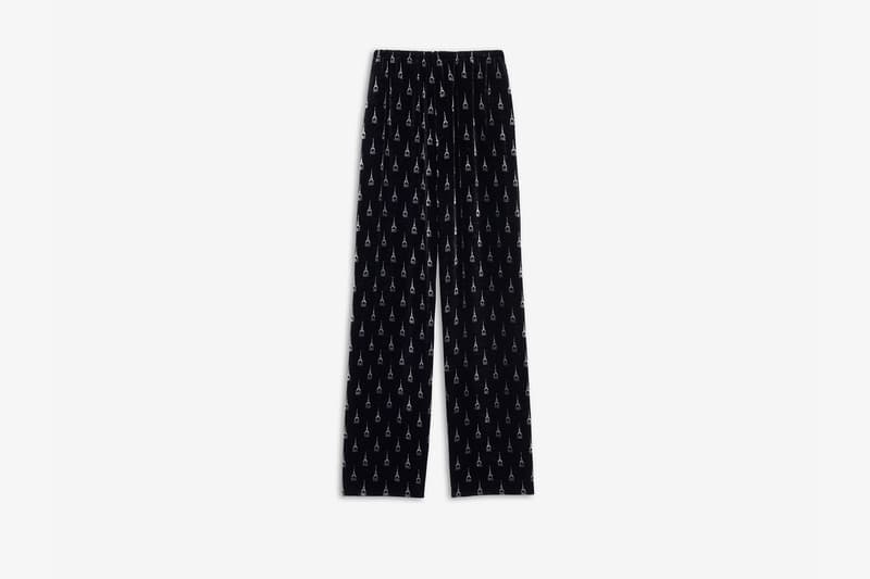 balenciaga バレンシアガ fall 秋冬 コレクション 恋人 パリ ライフスタイル パリジェンヌ winter 2019 collection プレオーダー release drop preorder pyjama jacket pajama pants black silk velvet cosy bb slippers eiffel tower shape gold ring paris arch ring antique silver 