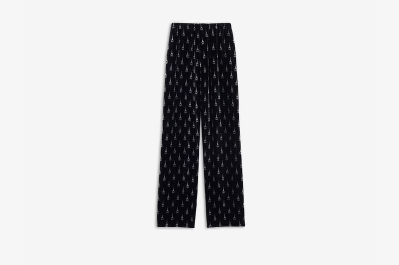 balenciaga バレンシアガ fall 秋冬 コレクション 恋人 パリ ライフスタイル パリジェンヌ winter 2019 collection プレオーダー release drop preorder pyjama jacket pajama pants black silk velvet cosy bb slippers eiffel tower shape gold ring paris arch ring antique silver