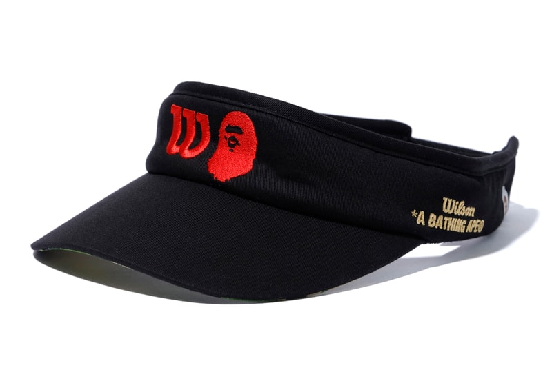 BAPE ベイプ  A BATHING APE®️ ア・ベイシング・エイプ  Wilson ウィルソン Tennis テニス カプセル コレクション Capsule Collection 機能性 tシャツ high performance Racket Visors Caps キャップ Wrist Bands Head Bands T-Shirts Camouflage Black Red