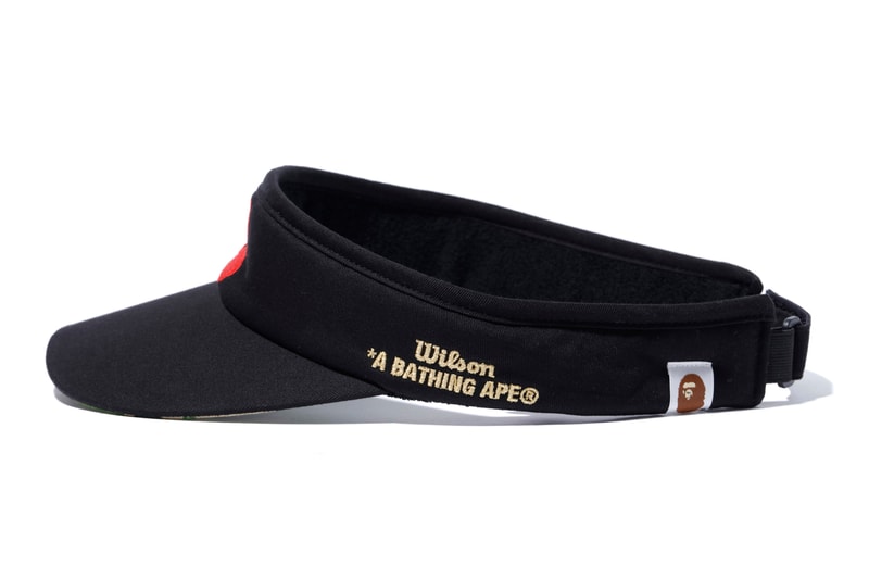 BAPE ベイプ  A BATHING APE®️ ア・ベイシング・エイプ  Wilson ウィルソン Tennis テニス カプセル コレクション Capsule Collection 機能性 tシャツ high performance Racket Visors Caps キャップ Wrist Bands Head Bands T-Shirts Camouflage Black Red