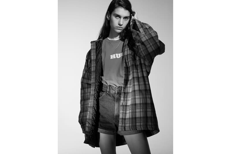 huf drops womenswear 2019 fall collection lookbook jacket denim skirts plaid tartan check polo zozotown official website street style ウィメンズ 2019年 秋 コレクション ルックブックを解禁
