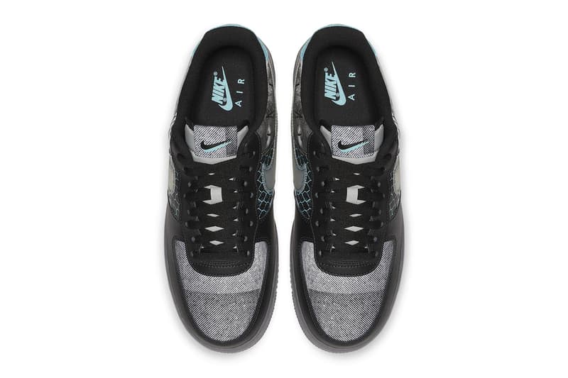 Nike Air Force 1 07 Premium Off Noir Pure Platinum face doodles art outsole midsole teal transparent rubber swoosh air unit cushioning footwear sneakers