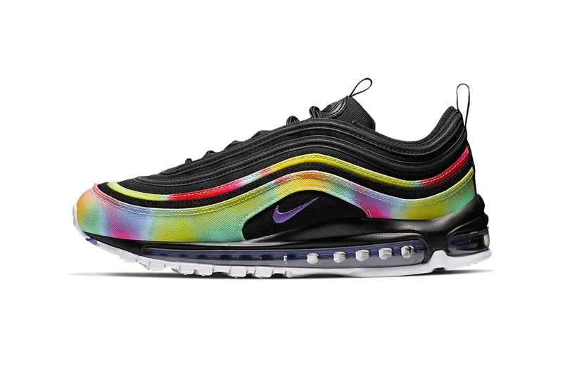 Nike Air Max 97 Black Psychic Purple White Multi Color air sole unit midsole bubbles runner trainers lifestyle sneaker footwear 3m reflective
