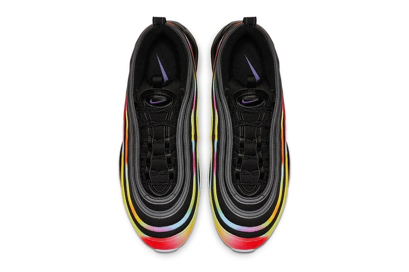 Nike Air Max 97 Black Psychic Purple White Multi Color air sole unit midsole bubbles runner trainers lifestyle sneaker footwear 3m reflective