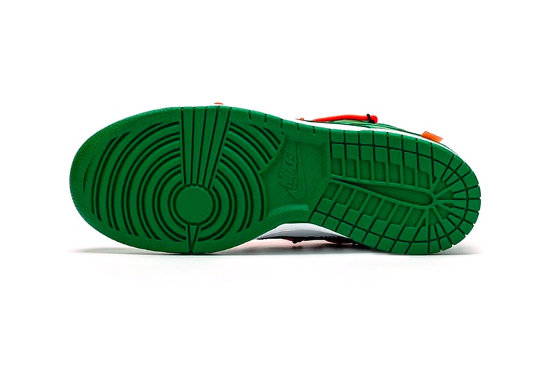オフホワイト x ナイキ ダンク ヴァージル・アブロー Off White Nike Dunk Low Pine Green Detailed Look Virgil Abloh Release info Date White 2019 images
