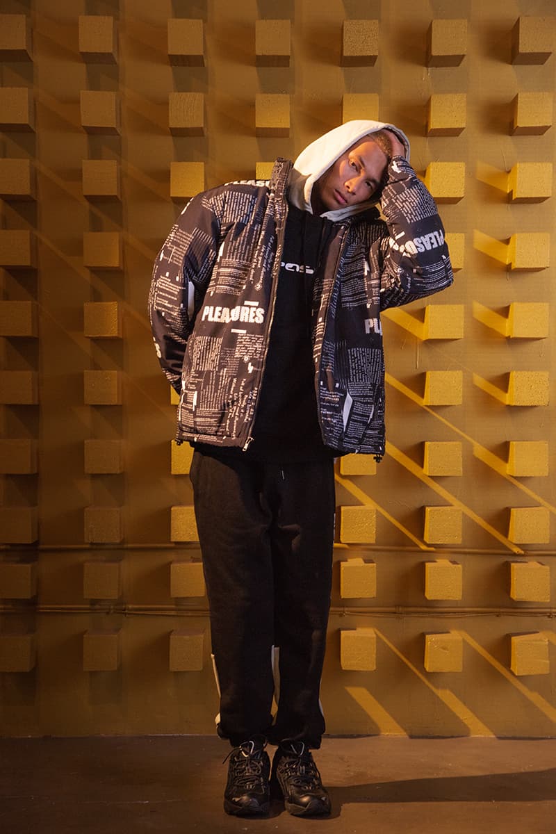 プレジャーズ PLEASURES 2019年秋冬 ルックブック Fall Winter 2019 Collection information overload sherpa fleece jacket graphic t shirts tees hoodies sweaters cardigans shorts alex james