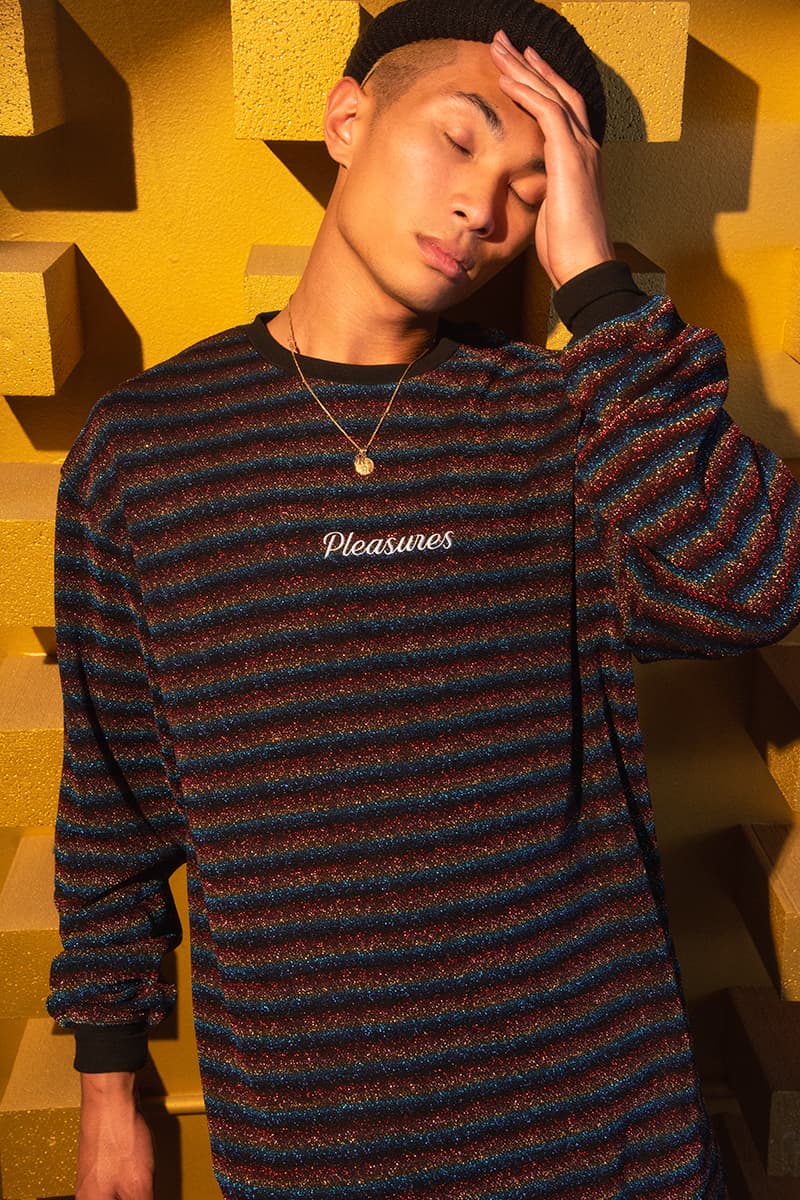 プレジャーズ PLEASURES 2019年秋冬 ルックブック Fall Winter 2019 Collection information overload sherpa fleece jacket graphic t shirts tees hoodies sweaters cardigans shorts alex james