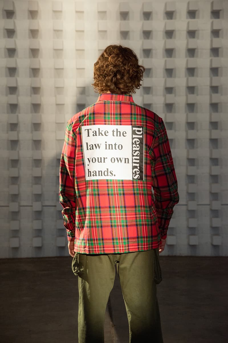 プレジャーズ PLEASURES 2019年秋冬 ルックブック Fall Winter 2019 Collection information overload sherpa fleece jacket graphic t shirts tees hoodies sweaters cardigans shorts alex james