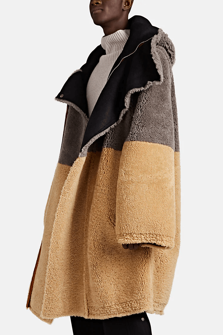 Fall リック オウエンス Rick Owens 秋冬 新作 2019 コレクション コート Colorblocked Shearling Coat Low Stock