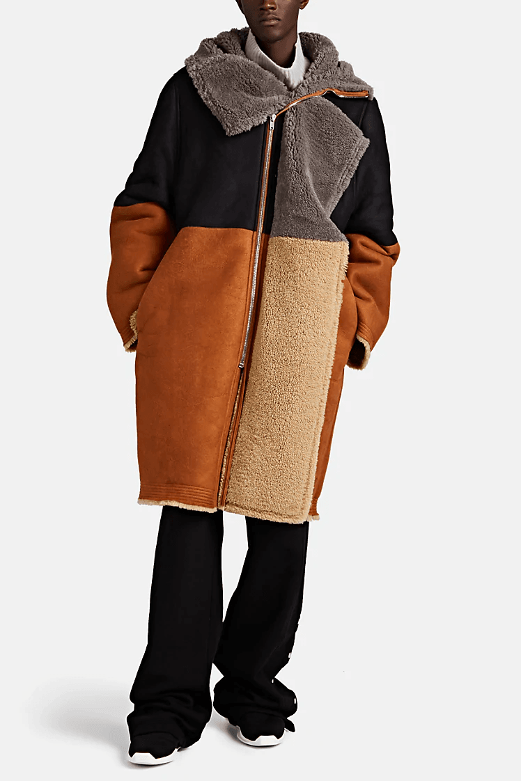 Fall リック オウエンス Rick Owens 秋冬 新作 2019 コレクション コート Colorblocked Shearling Coat Low Stock