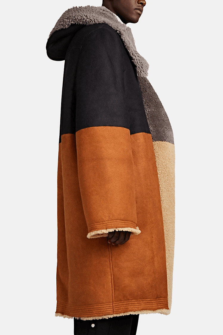 Fall リック オウエンス Rick Owens 秋冬 新作 2019 コレクション コート Colorblocked Shearling Coat Low Stock