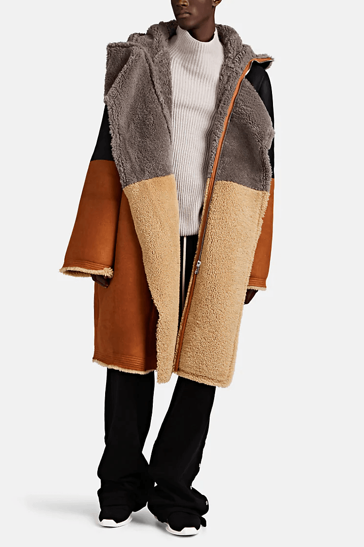 Fall リック オウエンス Rick Owens 秋冬 新作 2019 コレクション コート Colorblocked Shearling Coat Low Stock