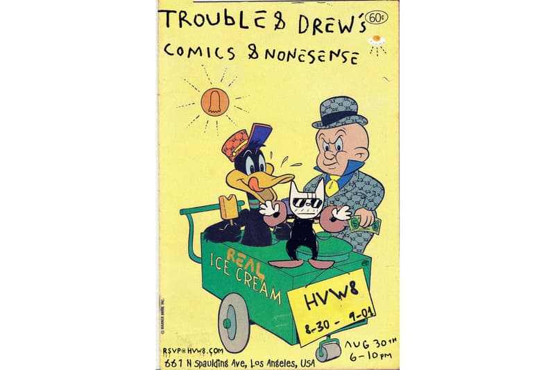 グッチゴースト × ドリュートゥーンズ Trevor "Trouble" Andrew Andrew "Drew Toons" Miller Exhibition "Comics & Nonsense" HVW8 HVW8 Art + Design Gallery Los Angeles Casper the Friendly Ghost Yellow Pink Green Blue Brown Red