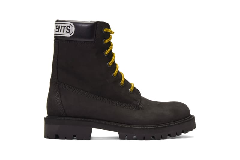 Vetements ヴェトモンTrucker Boots 2019 秋冬 コレクション Release Info Buy Black ブラック 新作ブーツ ssense エッセンス　