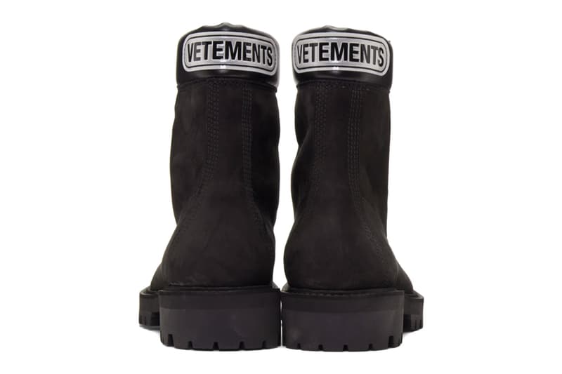 Vetements ヴェトモンTrucker Boots 2019 秋冬 コレクション Release Info Buy Black ブラック 新作ブーツ ssense エッセンス　