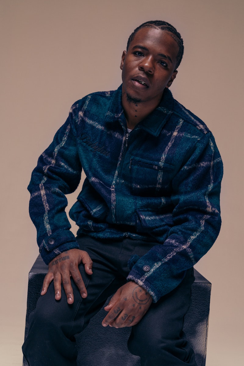バビロンLA Babylon LA Fall/Winter 2019 Lookbook Collection Cut & Sew heavy plaid jacket tie dye knit sweater tricolor rugby half zip anorak Drop 1