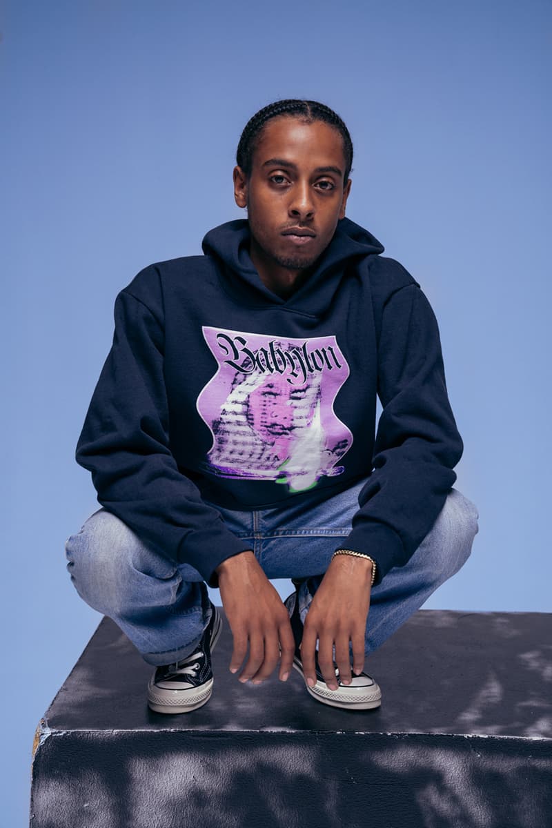 バビロンLA Babylon LA Fall/Winter 2019 Lookbook Collection Cut & Sew heavy plaid jacket tie dye knit sweater tricolor rugby half zip anorak Drop 1