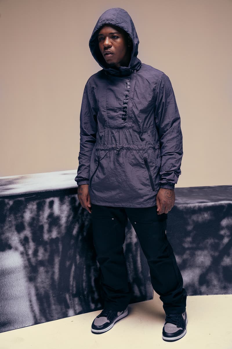 バビロンLA Babylon LA Fall/Winter 2019 Lookbook Collection Cut & Sew heavy plaid jacket tie dye knit sweater tricolor rugby half zip anorak Drop 1