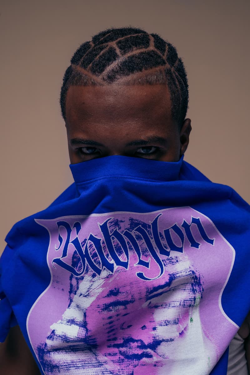 バビロンLA Babylon LA Fall/Winter 2019 Lookbook Collection Cut & Sew heavy plaid jacket tie dye knit sweater tricolor rugby half zip anorak Drop 1