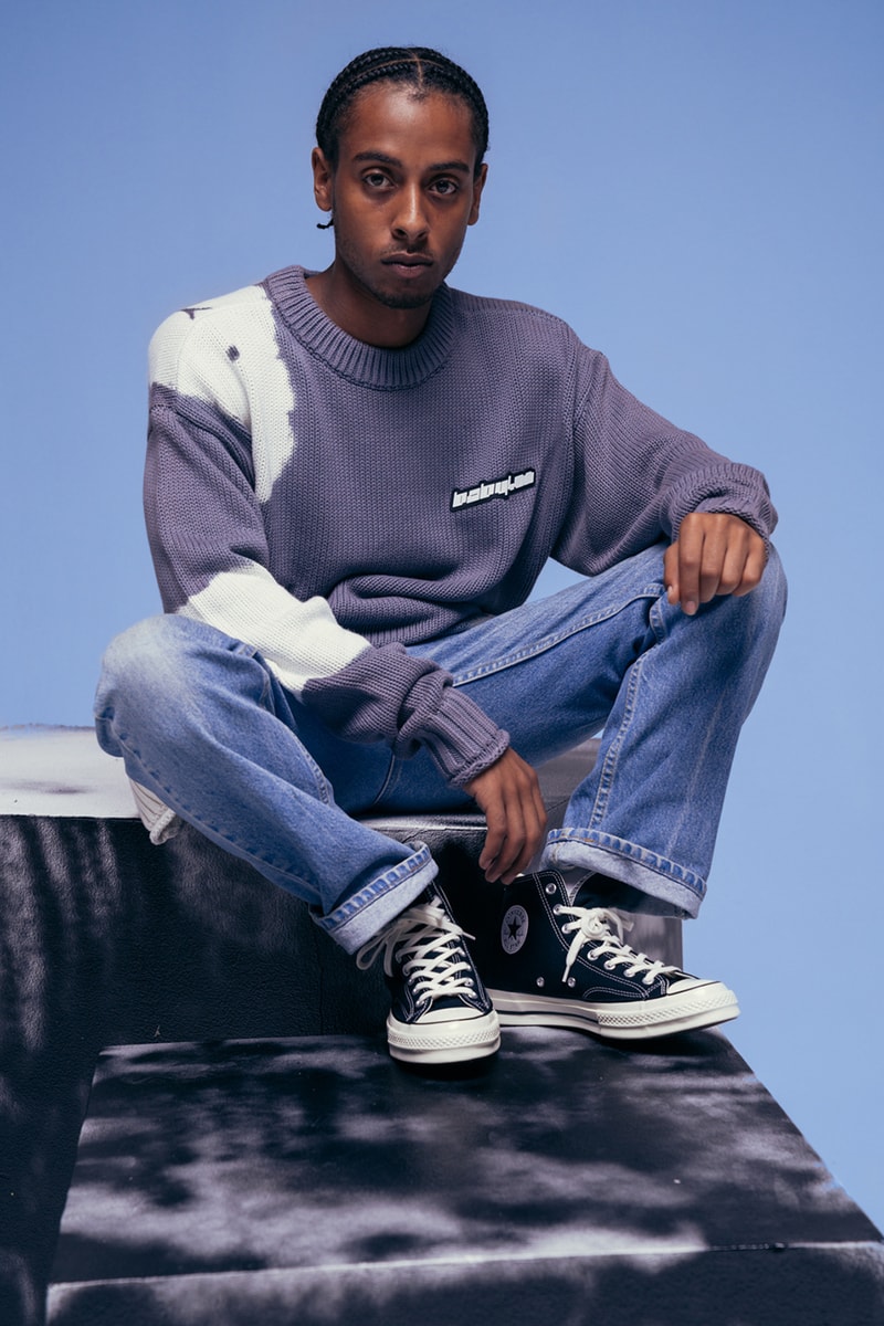 バビロンLA Babylon LA Fall/Winter 2019 Lookbook Collection Cut & Sew heavy plaid jacket tie dye knit sweater tricolor rugby half zip anorak Drop 1