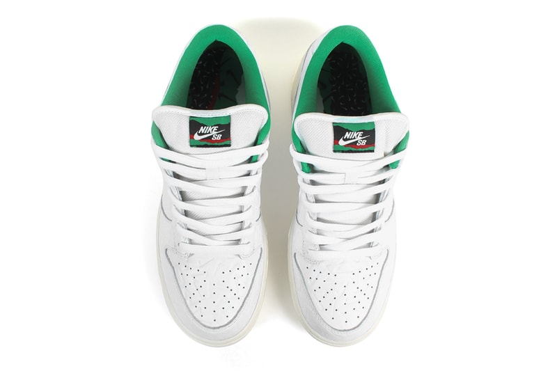 Ben-G Nike SB ナイキ Dunk Low ダンク ロー コラボ Official Look embossed スケートショップ オランダ アムステルダムswoosh スニーカー white green release info date buy price