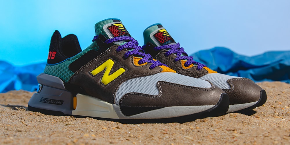 ボテガとニューバランスによるコラボスニーカーにクローズアップ  