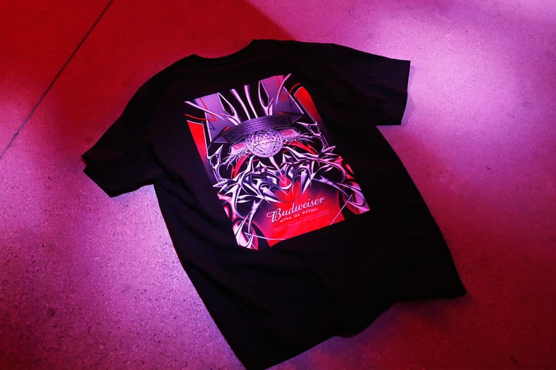 Budweiser x GUCCIMAZE のコラボTシャツが DOMICILE TOKYO にて50着限定で発売決定