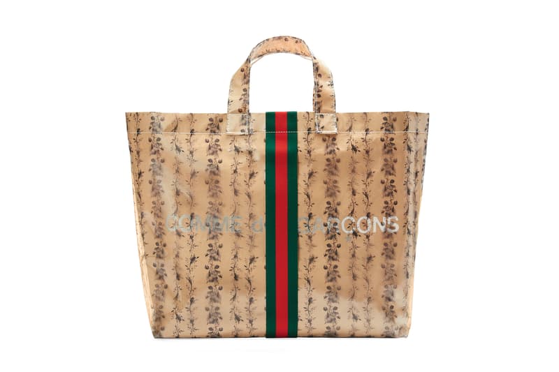 グッチ コム デ ギャルソン トートバッグ ペーパー トート Gucci x COMME des GARÇONS PVC フローラル 花柄 オンライン ヤフオク メルカリ