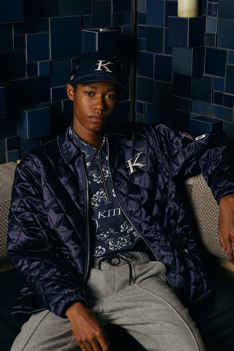 Nobu ノブ キス KITH Capsule Collection 松久信幸 コラボ カプセル ニューエラ New Era Cap Quilted Coaches ニューヨーク Jacket Quarter Zip Collared Shirt Sakura Koi Fish Green Pink Black Gray Gold Treats Caramel Soba Cha Swirl Banana Soy French Toast Milkshake collaboration lookbook