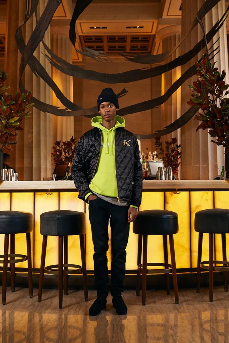 Nobu ノブ キス KITH Capsule Collection 松久信幸 コラボ カプセル ニューエラ New Era Cap Quilted Coaches ニューヨーク Jacket Quarter Zip Collared Shirt Sakura Koi Fish Green Pink Black Gray Gold Treats Caramel Soba Cha Swirl Banana Soy French Toast Milkshake collaboration lookbook