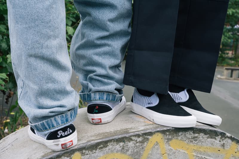 ピールズ × ヴァンズ コラボレーション Peels Vans Sneaker Apparel Collection Collaboration Rose Stripes Classic Slip-Ons Black White Red Green Shirts Long-Sleeves Crewneck