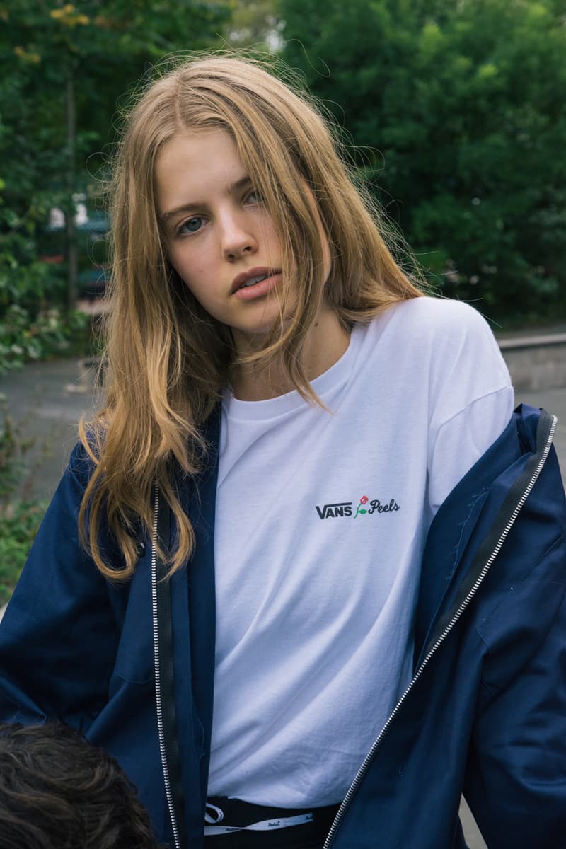 ピールズ × ヴァンズ コラボレーション Peels Vans Sneaker Apparel Collection Collaboration Rose Stripes Classic Slip-Ons Black White Red Green Shirts Long-Sleeves Crewneck