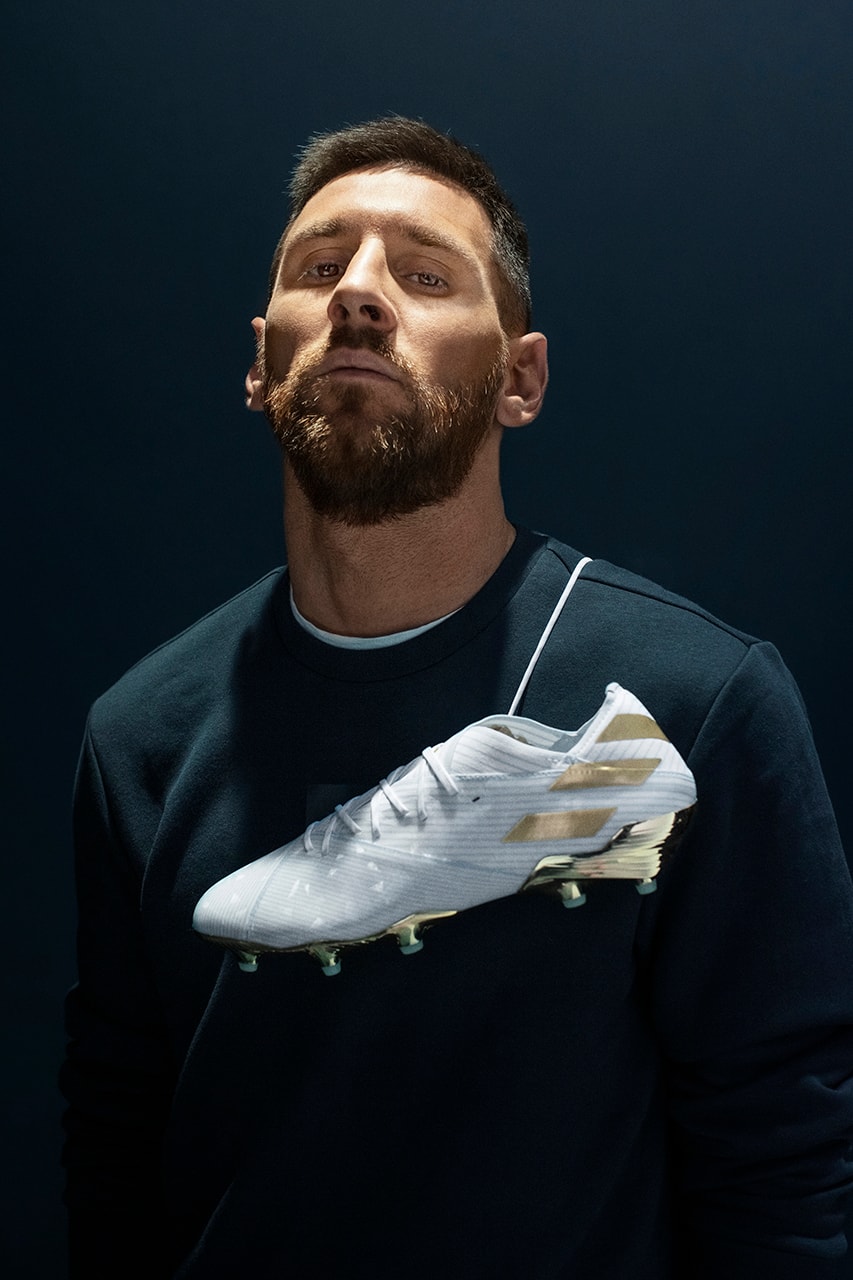 adidas football lionel messi leo barcelona argentina 15 years anniversary debut release information white blue gold buy cop purchase nemeziz 19+ celebrate