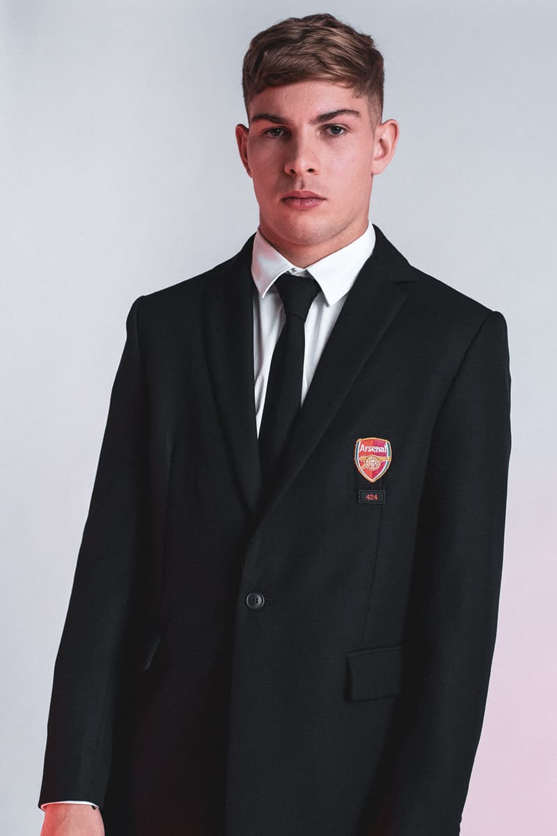 424がアーセナルFCとのパートナーシップを締結 Arsenal 424 Official Formal Wear Partnership Black Suits Ties Shirts White 