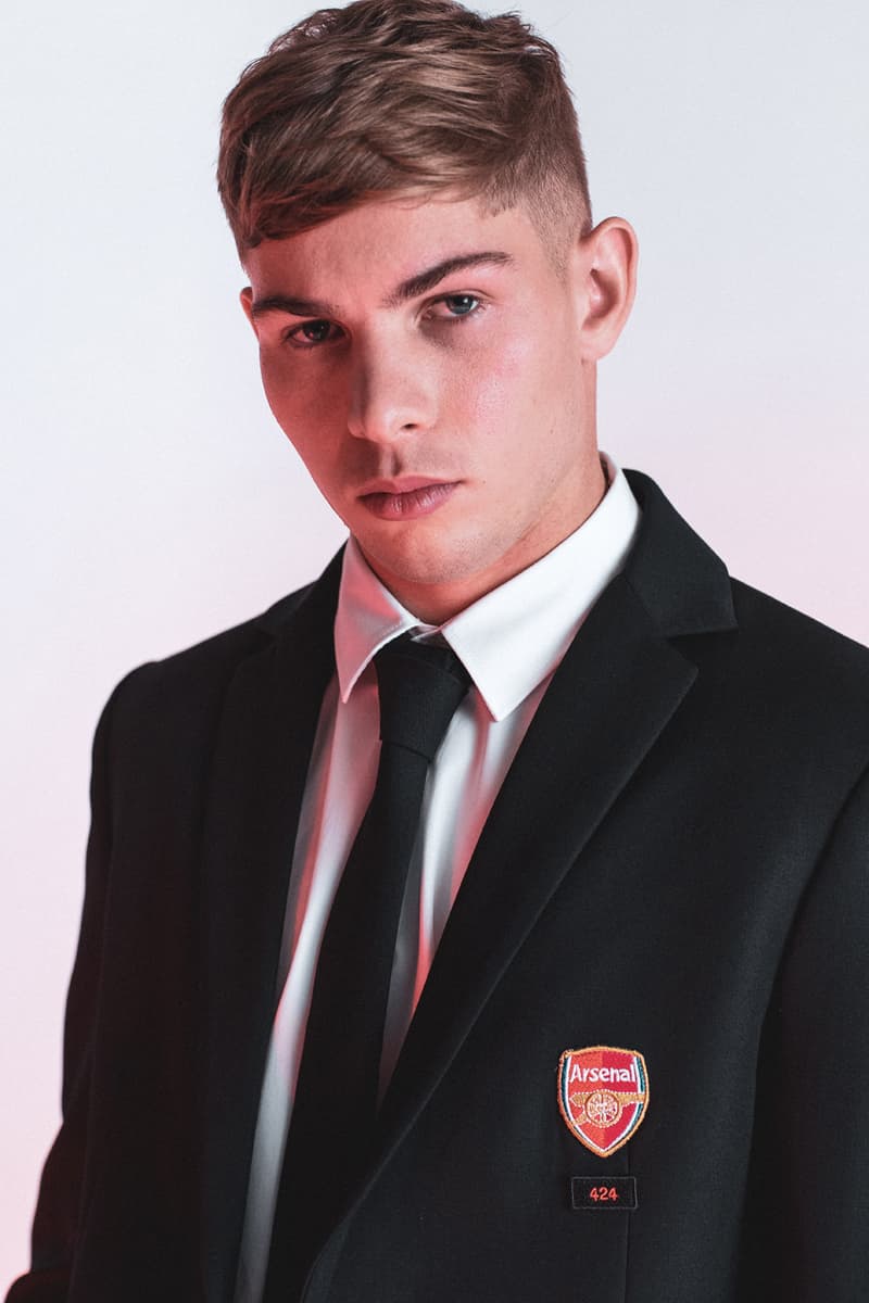424がアーセナルFCとのパートナーシップを締結 Arsenal 424 Official Formal Wear Partnership Black Suits Ties Shirts White