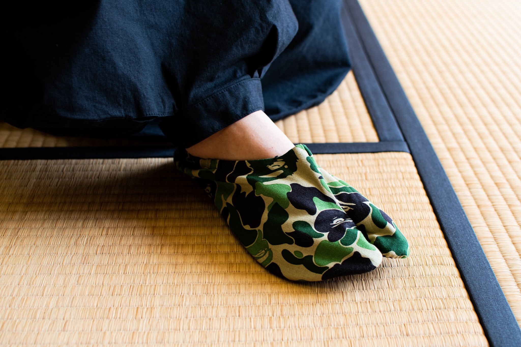 BAPE ベイプ  ABC CAMO カモ柄 Japanese Socks 足袋 靴下 Release a bathing ape green footwear