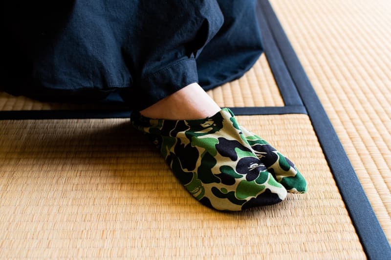 BAPE ベイプ ABC CAMO カモ柄 Japanese Socks 足袋 靴下 Release a bathing ape green footwear