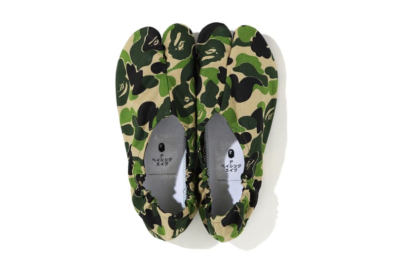 BAPE ベイプ  ABC CAMO カモ柄 Japanese Socks 足袋 靴下 Release a bathing ape green footwear