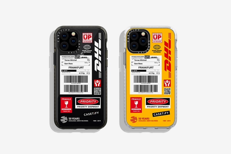 DHL CASETiFY 50th Anniversary Collection Release Info Bags T shirt Apple Iphone Airpods Charger Watch Yellow Red