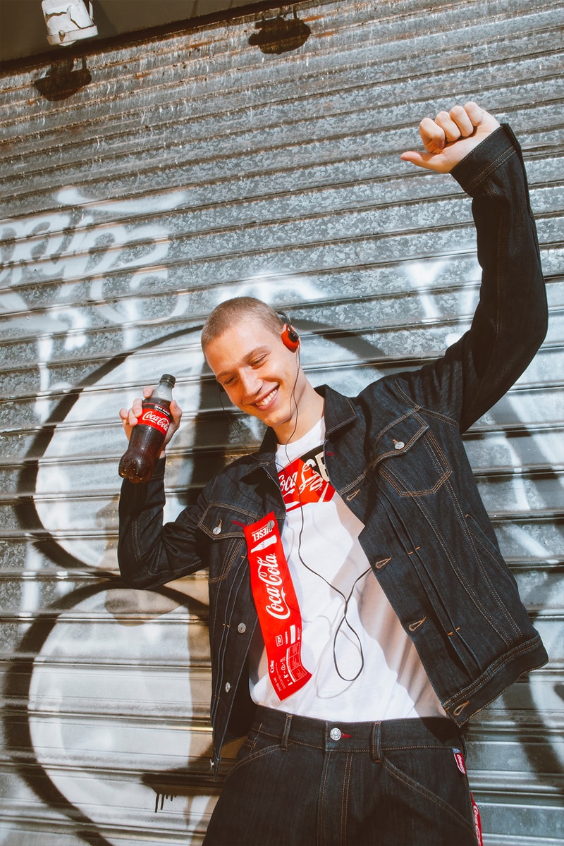 ディーゼル コカコーラ  カプセル コラボ コレクション diesel teams up with coca cola to drop its latest capsule collection titled the re-collection with the use of recycled materials  PET bottles 