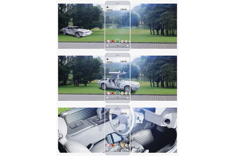 Dior ディオール x RIMOWA リモワ Augmented Reality 仮想現実 スナップチャットフィルター Snapchat Filters Kim Jones キム ジョーンズ Face Lens World Lens Marker Tech Luggage Experience Personal Clutch Bag 3D Paris Miami Dubai