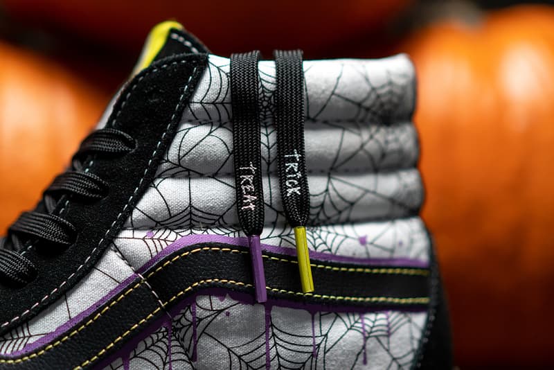 size? x Vans Sk8-Hi "Halloween" Release Information First Look Collaboration Skateboarding Shoe Sneaker OG Archive Design Artwork Spooky Season Spiderwebs Skulls Crossbones Trick or Treat 