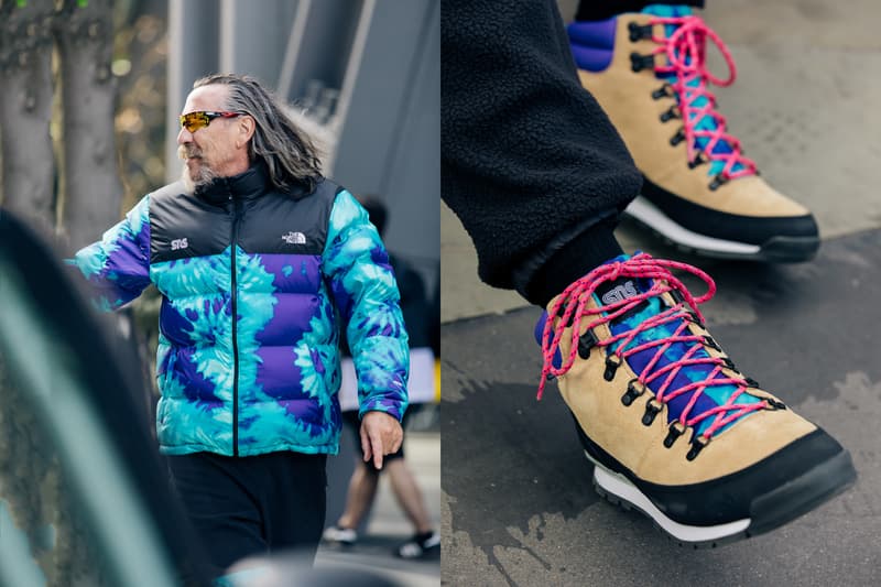 スニーカーズアンスタッフ × ノースフェイスのコラボコレクションが登場 sneakersnstuff the north face 20th anniversary capsule collection tie dye black purple blue puffer nuptse jacket berkley boot denali fleece sweatpants hat sns