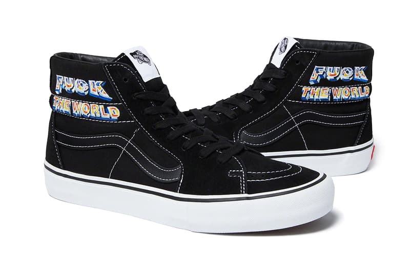 シュプリーム x ヴァンズ Supreme x Vans による2019年秋冬シーズンのコラボ Sk8-Hi が登場 Supreme Vans FW 19 SK8 Hi fuck off flames white black blue yellow cream checkerboard