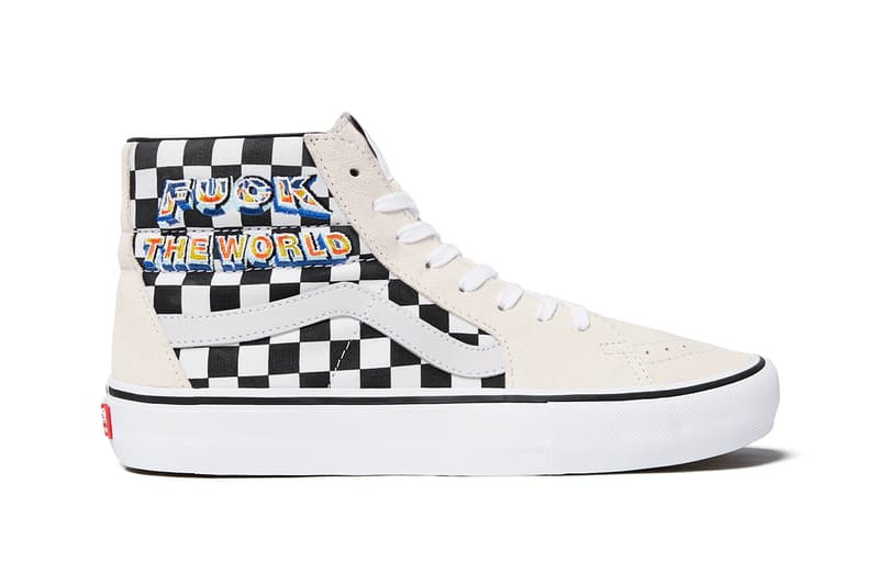 シュプリーム x ヴァンズ Supreme x Vans による2019年秋冬シーズンのコラボ Sk8-Hi が登場 Supreme Vans FW 19 SK8 Hi fuck off flames white black blue yellow cream checkerboard