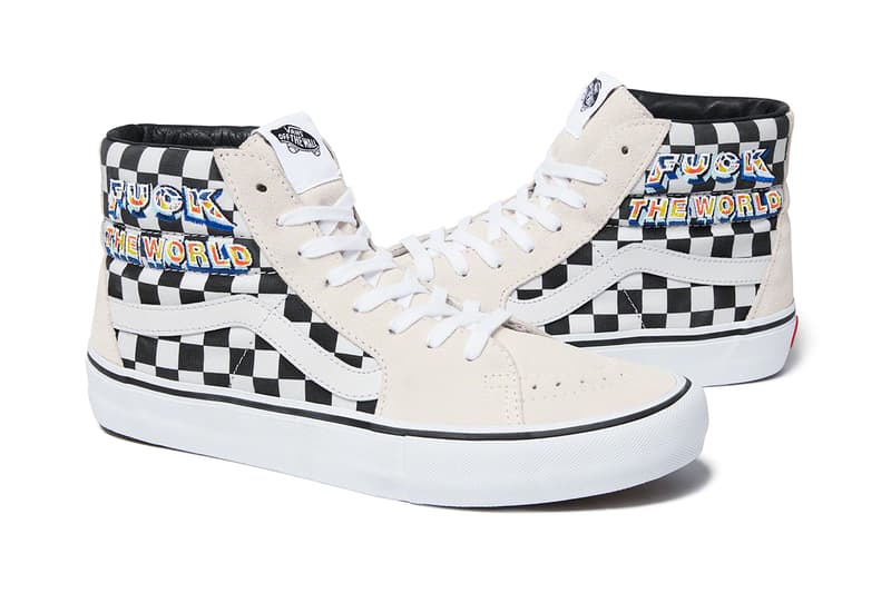 シュプリーム x ヴァンズ Supreme x Vans による2019年秋冬シーズンのコラボ Sk8-Hi が登場 Supreme Vans FW 19 SK8 Hi fuck off flames white black blue yellow cream checkerboard